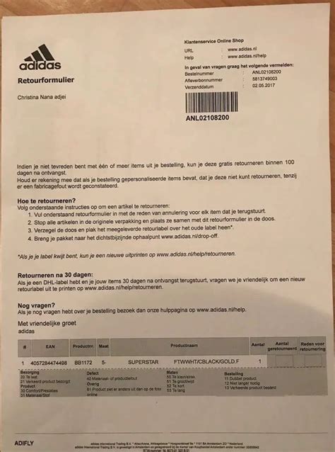 www adidas pakket afleveren|adidas retourzending gratis.